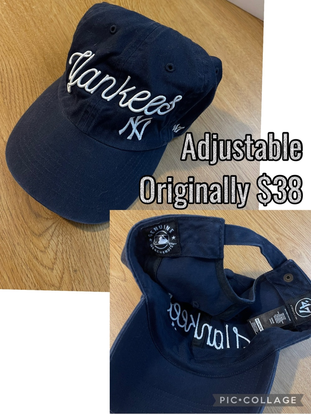 New York Yankees Script Adjustable Navy Baseball Cap